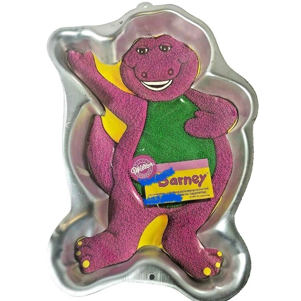 Vintage Barney the Purple Dinosaur,‎ Aluminum Cake Pan, 2105-6713, 1993, Wilton